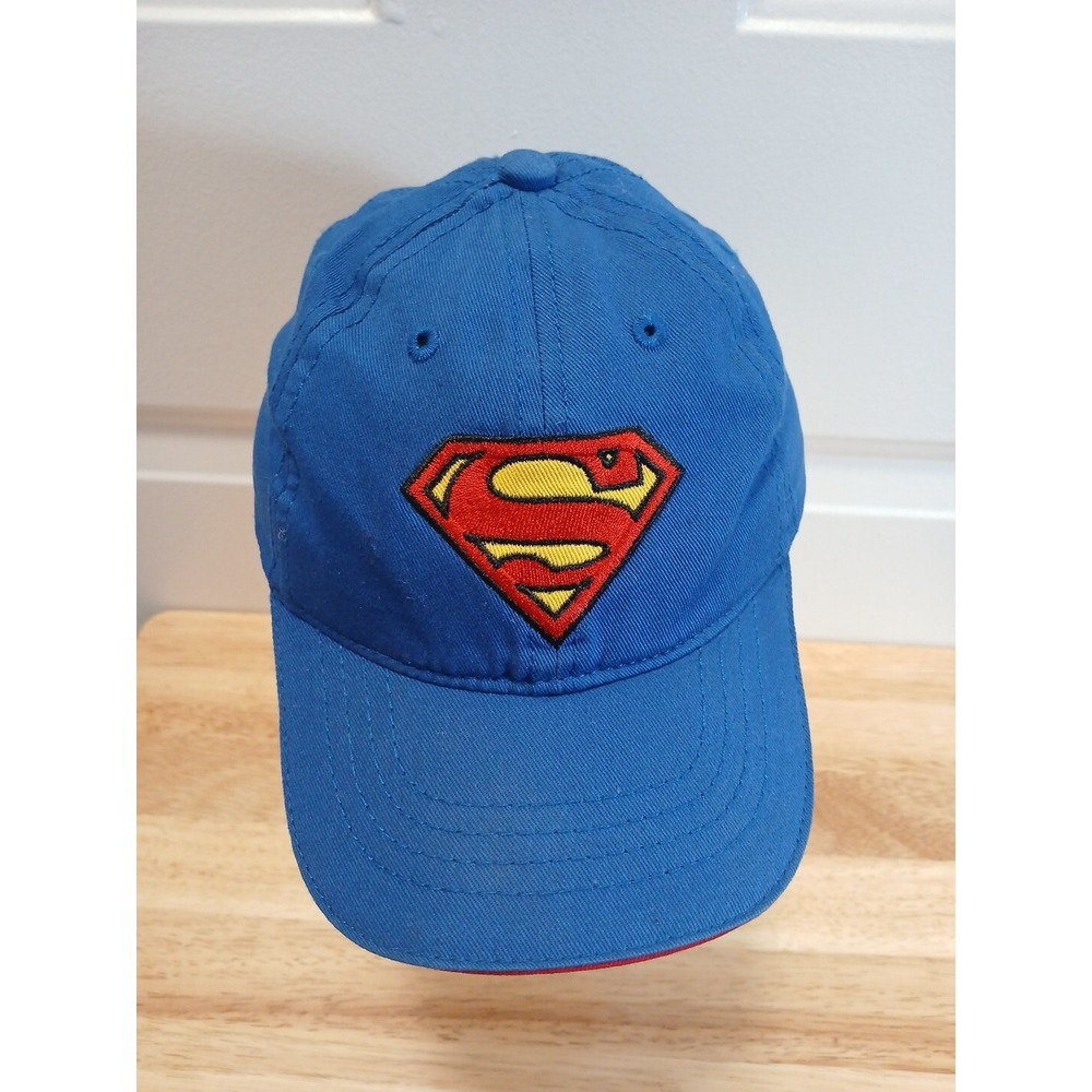 Superman Hat DC Comics Boy's Blue Youth Baseball Cap Small 100% Cotton